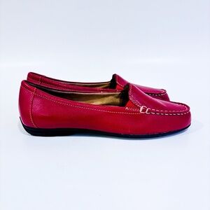NATURALIZER – Red genuine‎ leather loafers | Simmons style | Size 7.5 *